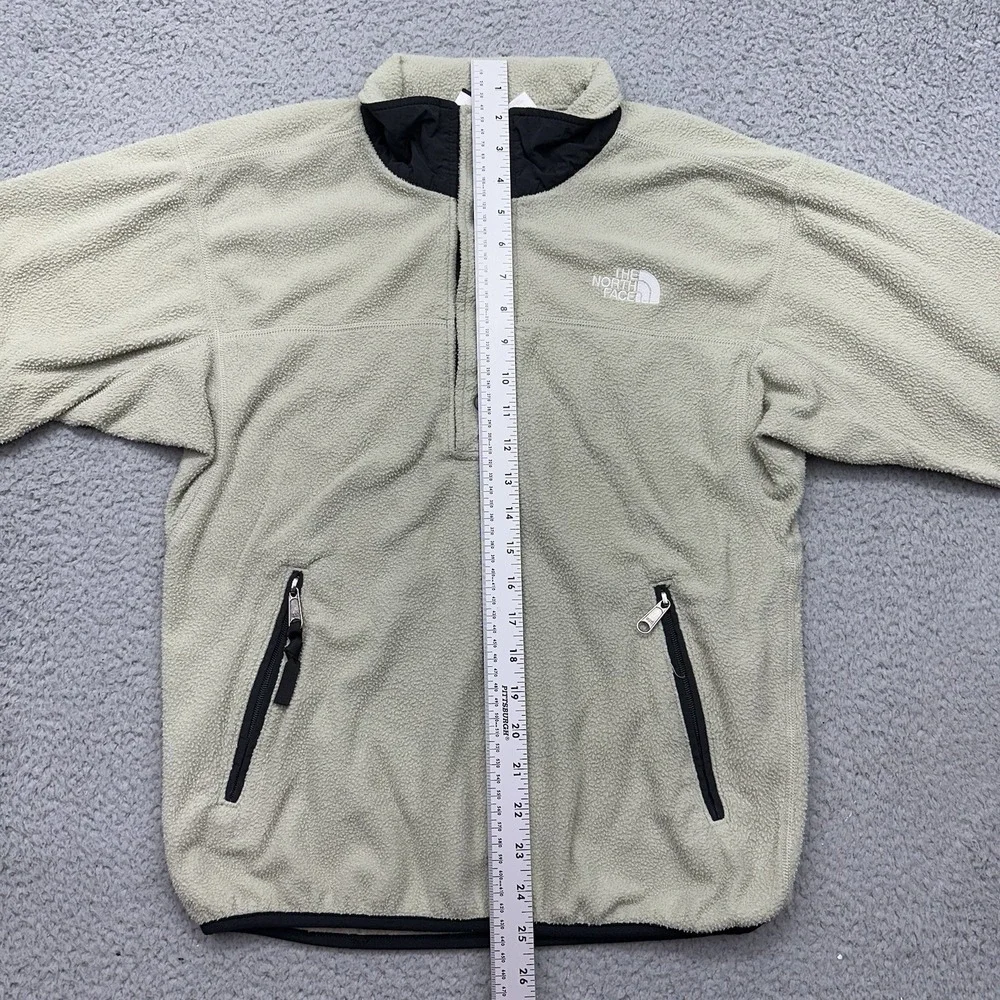 The North Face A24 Mens Small Beige/Black Vintage Snap Fleece Pullover USA Made